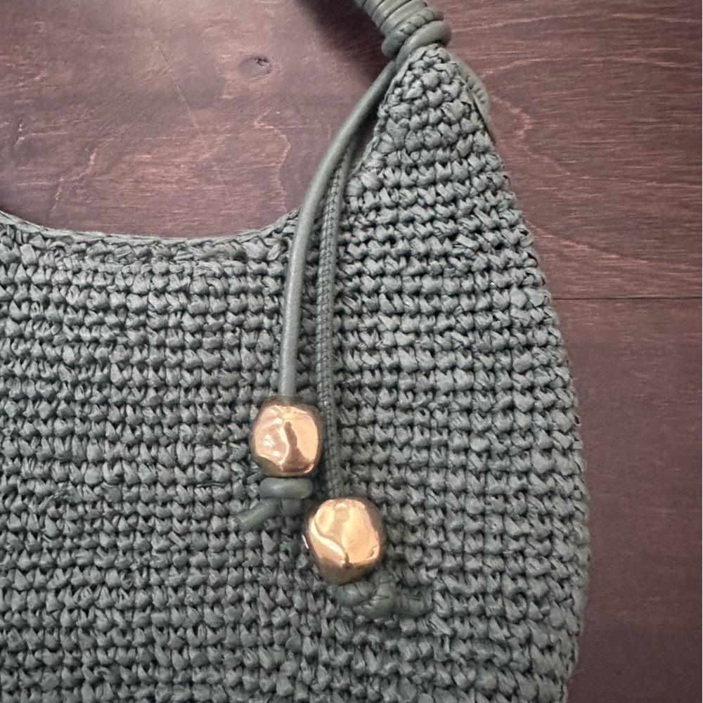 Madewell nwot The Camren‎ Mini Bag foraged green straw bag - Picture 6 of 12